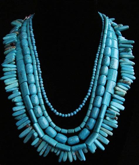 Turquoise Necklace Multi Strand Turquoise Statement Necklace Spring
