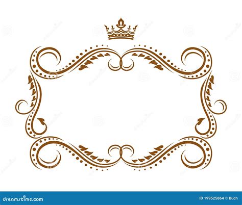 Royal Frame With Crown Medieval Vector Border Stock Vector
