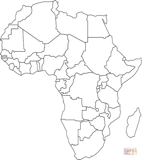 You can also print out and color this coloring page. Outline Map of Africa with Countries coloring page | Free ...