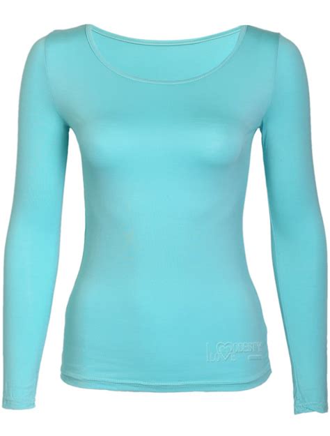 Aqua Long Sleeve Body Shirt Tee Shirt