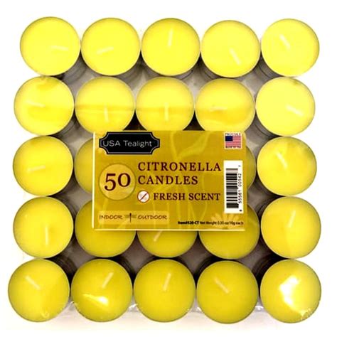 Citronella Tealight Candles Set Of 50 520 Ct The Home Depot