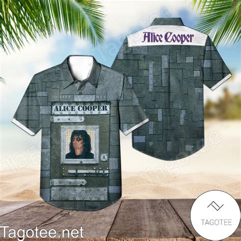 The Life And Crimes Of Alice Cooper Album Cover Hawaiian Shirt Tagotee
