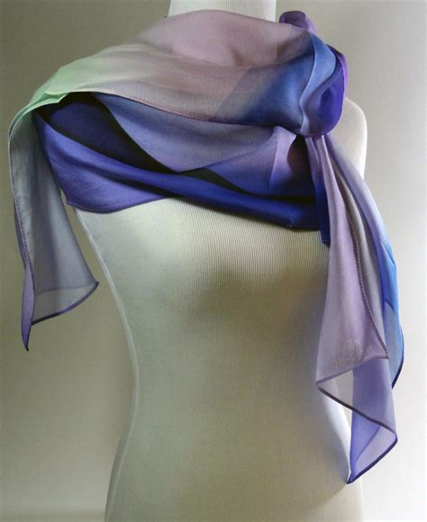 Scarves For Women Purple Ombre Scarf Silk Chiffon Etsy