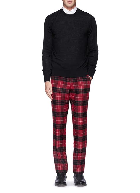 Lyst Ovadia And Sons Tartan Plaid Flannel Pants In Red For Men