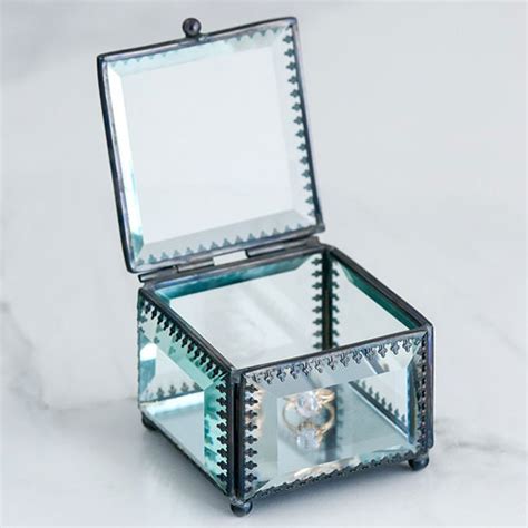 Vintage Inspired Glass Jewelry Box Sugarbird Wedding Favours