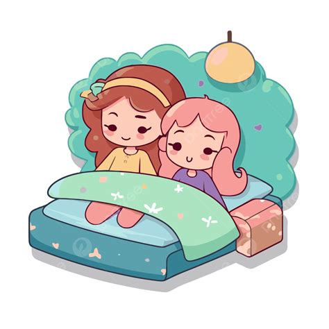 dos personajes de dibujos animados están juntos en una cama vector png dibujos fiesta de