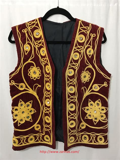 Vintage Afghan Embroidered Vest Traditional Embroidered Waistcoat