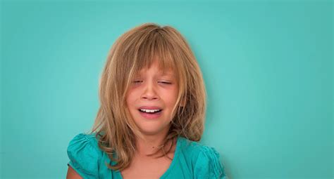 Little Girl With Sad Expression And Tears Crying Child