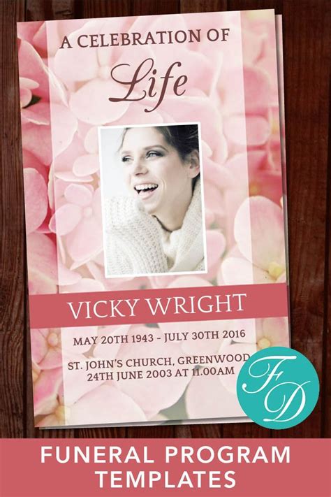 Pink Funeral Program Template Celebration Of Life Obituary Template