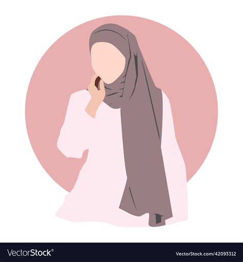 Muslim Woman Wearing Hijab Royalty Free Vector Image