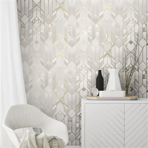 Liquid Marble Geometric Wallpaper In Cream Geometric Wallpaper