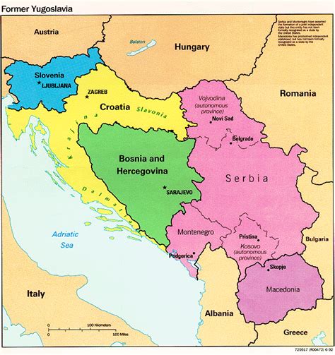 Political Map Of Yugoslavia 1996 Maps Of Yugoslavia M
