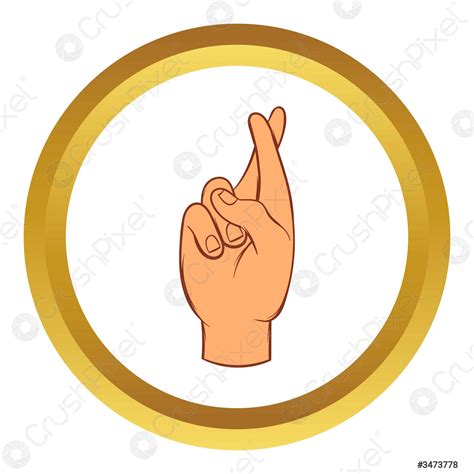 Fingers Crossed Vector Icon Cartoon Style Stock Vector Crushpixel