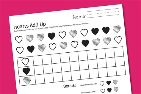 Hearts Graphing Worksheet Valentine Math Worksheet Valentine