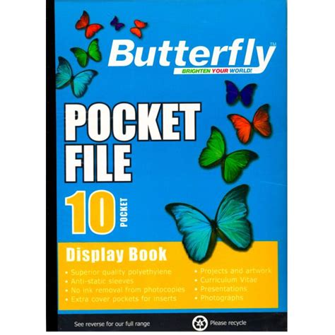 Cliqtosave Butterfly A4 10pg Pocket File Buy Filing And Folders At