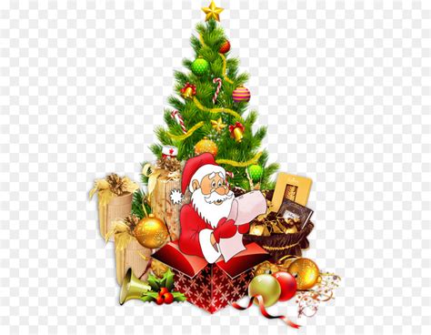 Santa Claus Natal Pohon Natal Gambar Png