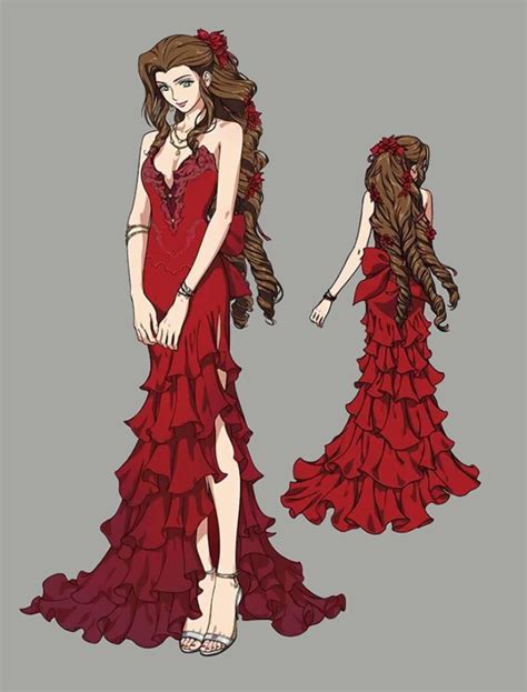 aerith s elegant dress concept art final fantasy vii remake art gallery