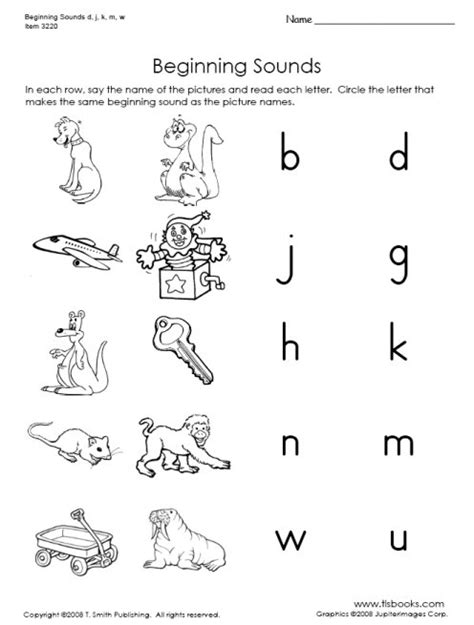 10 Best Images Of Beginning Sounds Preschool Worksheets Free