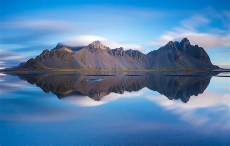 Wallpaper The Sky Reflection Mountains Iceland Cape Stokksnes