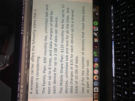 A wireless carrier offers the following plans that a person is
