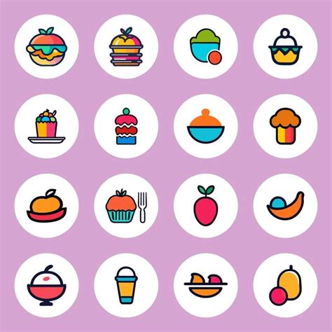 Premium Vector Colorful Food Logo Icon Collection Vector