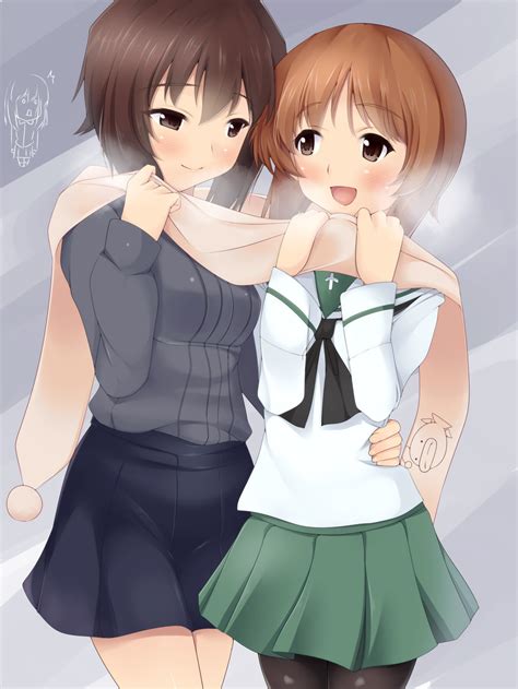 Nishizumi Miho And Nishizumi Maho Girls Und Panzer Drawn By Nksk My