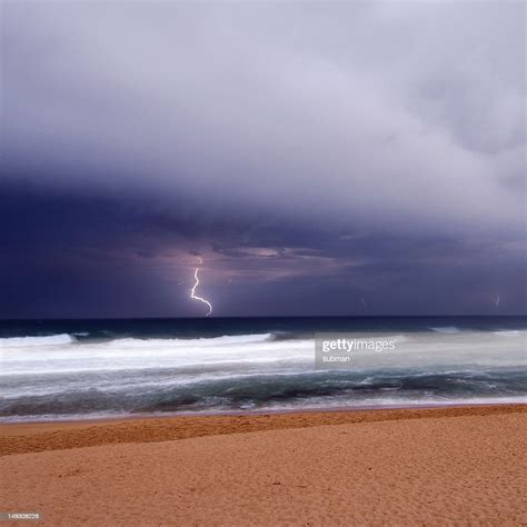 Storm Approaching Over Beach High Res Stock Photo Getty Images