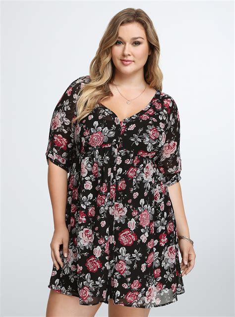 Plus Size Dresses With Flower Motifs Plus Size Fashion Dresses Plus