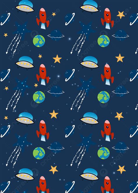 Seamless Space Pattern Design Background Astronomy Planet Star