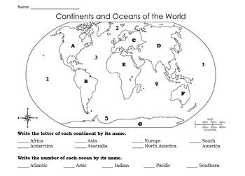 simplicity  printable continents  oceans quiz dans blog