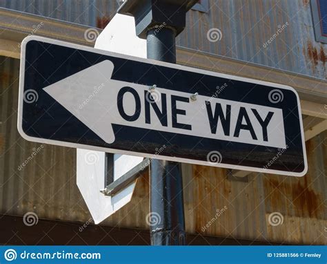 One Way Street Sign Stock Photo Image Of Button City