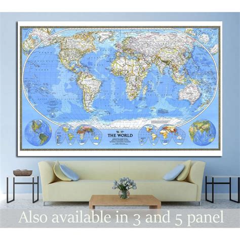 Detailed World Maps Zellart Canvas Prints