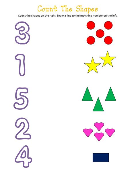 Count The Objects And Match With The Given Numbers Math Worksheets