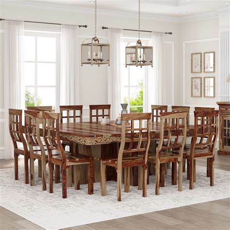 Redefine your dining experience with elegant single person dining table at alibaba.com. Dallas Ranch Large Square Dining Room Table and Chair Set ...