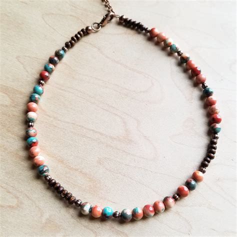 Multi Colored Turquoise Beaded Necklace Shop Our Colorful Beaded
