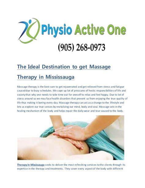 Physio Active One The Destination To Get Massage Therapy In Mississauga
