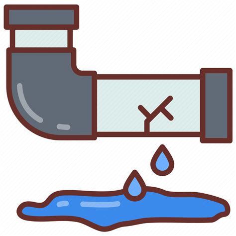Broken Pipes Cracked Burst Line Leaky Icon Download On Iconfinder