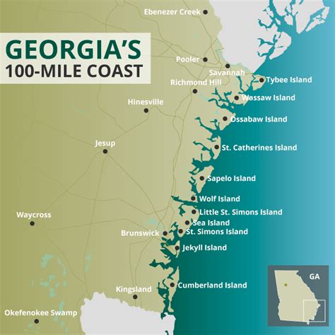 Best Georgia Beaches Map