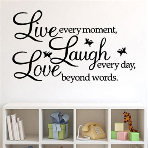 Live Laugh Love Butterfly Flower Wall Art Sticker Modern Wall Decals
