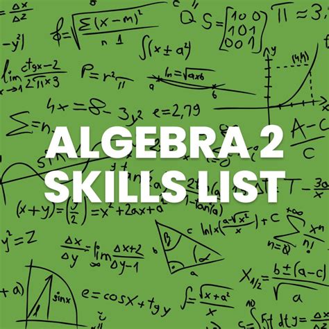 Algebra 2 Skills Checklist For Standards Based Grading Math Love