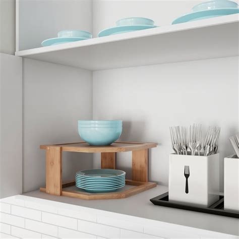 What to put on kitchen counters? Tiered Bamboo Corner Shelf for Kitchen or Countertop ...