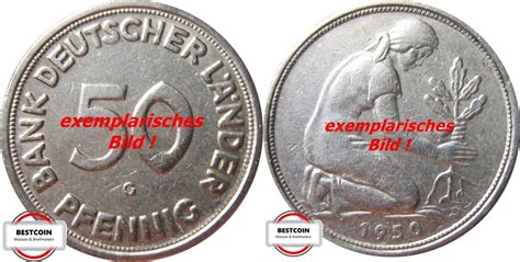 Endet am heute, 21:08 mesz. BRD 50 Pfennig 1950 G J 379 Bank deutscher Länder SS | MA ...