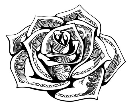 Found on bing from airfreshener club tattoo design drawings. Money May | Money tattoo, Money rose tattoo, Rose tattoo stencil