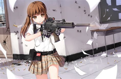 Anime Loli With Guns Wallpapers Wallpaper Cave