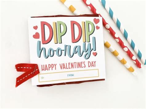 Dipping Candy Valentine Card Printable Fun Rainbow Classroom
