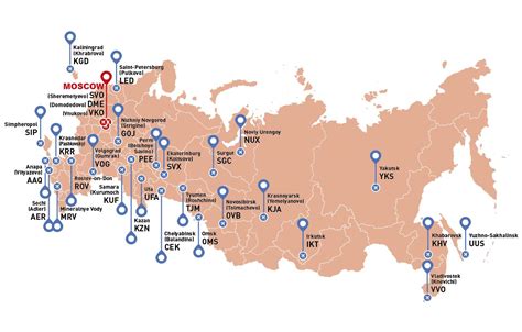 Map Of Russia Airports Airports Location And International Airports Of