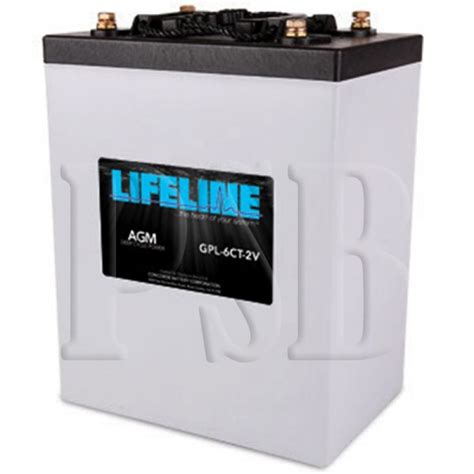 Gpl 6ct 2v Lifeline Oem 2 Volt 900ah Sealed Agm Deep Cycle Marine