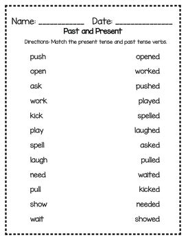 Put your students into teams. Past Tense Regular Verbs Worksheet by Designs by Miss C | TpT