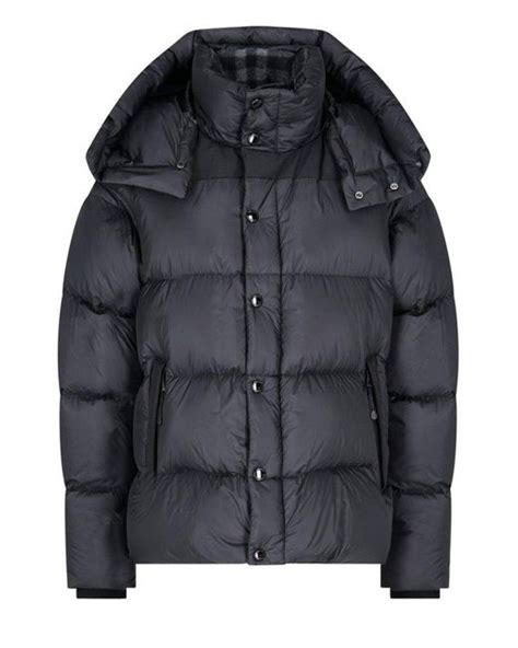 Burberry Synthetic Detachable Sleeve Hooded Puffer Jacket In Black For