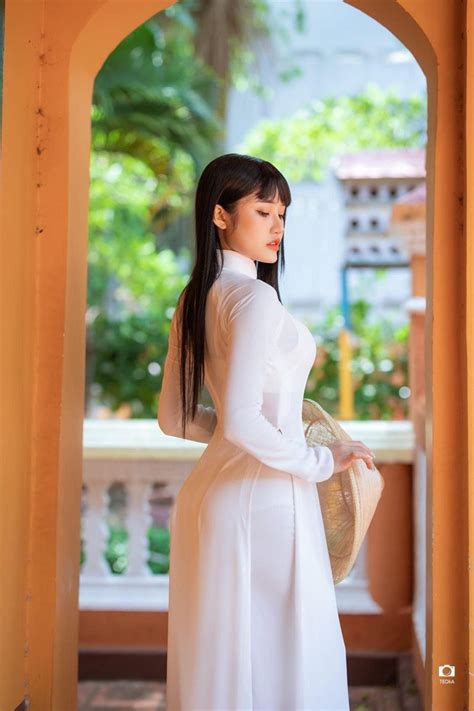 Leg Thigh Ao Dai Vietnam Besties Thighs White Dress High Neck